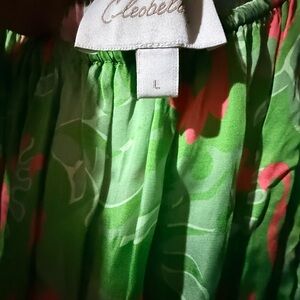 Cleobella Green & Pink off shoulder Print Dress